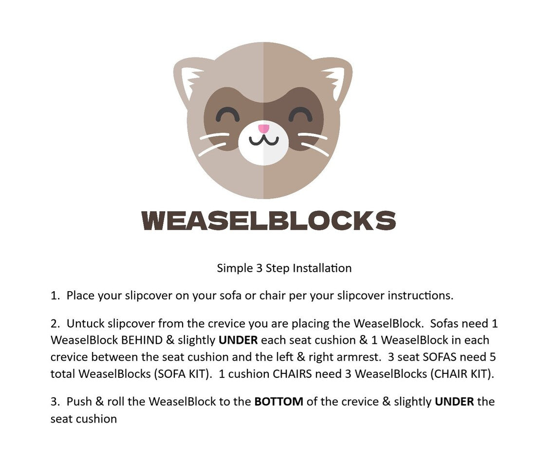 USA Made Sofa Slipcover Tuck Grips 5-Pack - XLarge 15 x 2 Inches for Sofas and Chairs